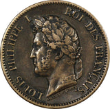 French Colonies Louis Philippe I Bronze 1844 A 5 Centimes 27 mm KM# 12 (20 533)