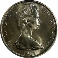 NEW ZEALAND Elizabeth II 1969 10 Cents / 1 Shilling BU KM# 35 (18 627)