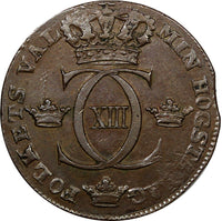 SWEDEN Carl XIII Copper 1815 1/2 Skilling NICE DETAILS KM# 590 (9753)