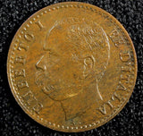Italy Umberto I Copper 1895 R  1 Centesimo aUNC KM# 29 (23 904)