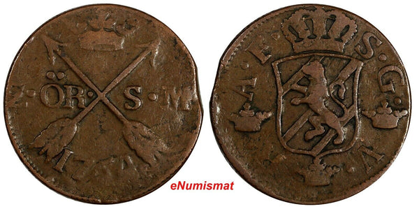 Sweden Adolf Fredrik Copper 1764 2 Öre SM  33,7mm KM# 461 (20 178)