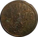 Sweden Frederick I 1750 2 Ore, S.M. Low Mintage-353,000 Brown KM# 437