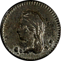 Mexico FIRST REP.Silver 1843/2 Go LR 1/4 Real Overdate Guanajuato Mint KM# 368.5