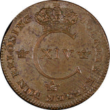 Sweden Carl XIV Johan Copper 1821 1/4 Skilling aUNC KM# 595 (21 224)