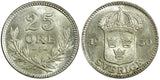 Sweden Gustaf V Silver 1930 G  25 Öre aUNC  KM# 785 (22 052)