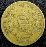 GUATEMALA Brass 1932 1 Centavo Royal British Mint 1st Year Type KM# 249 (23 406)