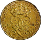 Sweden Gustaf V Bronze 1938 1 Öre Choice UNC KM# 777.2 (21 934)