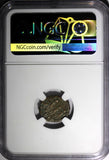 EASTERN ROMAN ARCADIUS AD 383-408 AE4 Nummus /Three emperors Spears NGC (044)