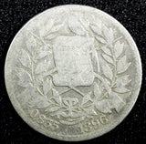 GUATEMALA Silver 1896 1 Real Mintage-203 368 KM# 166 (23 400)