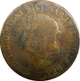 Italian States NAPLES Ferdinand I Copper 1817 8 Tornesi 35mm KM# 273 (23 509)