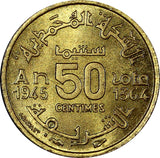 Morocco Mohammed V AH1364 (1945) 50 Centimes UNC Y# 40 ( 443)