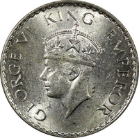 India-British George VI Silver 1940 (B) 1/4 Rupee Bombay UNC KM# 545 (22 323)