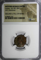 WESTERN ROMAN  Gratian 367-383 Nummus AE3 Rev- Securitas Victory NGC (222)