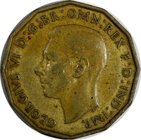 Great Britain George VI 1939 3 Pence KM# 849 (20 234)
