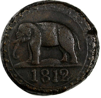 Ceylon (Sri Lanka) George III (1802-1820) 1812 1/12 Rixdollar Elephant KM#65 (9)