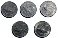BARBADOS Copper-Nickel LOT OF 5 COINS 1973-1980 10 CENTS KM# 12 N/R