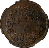 Mexico SECOND REPUBLIC 1878 GA 1 Centavo NGC VF30 BN TOP GRADED RARE KM# 391.3