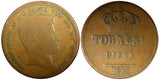 Italian States NAPLES Ferdinando II Copper 1833 10 Tornesi Ducat 38mm KM# 306(2)