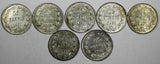 Finland Nicholas II Silver LOT OF 7 COINS 1909 L 25 Penniä KM# 6.2 (19 766)