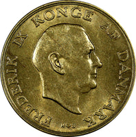 Denmark Frederik IX Aluminum-Bronze 1948 N S 1 Krone Unc Condition KM# 837.1