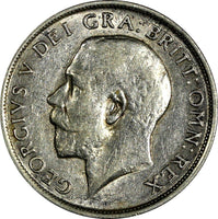 Great Britain George V Silver 1918 1 Shilling 23.5mm KM# 816