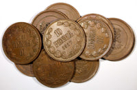 Finland Civil War Nicholas II Copper 1917 10 Penniä KM# 18 (RANDOM PICK  1 COIN)
