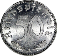 Germany - Third Reich 1943 A 50 Reichspfennig WWII Issue NGC MS63 KM# 96 (07)