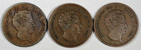 DENMARK Copper LOT OF 3 COINS 1842 FK VS 1 Rigsbankskilling KM# 726.1 (17 190)