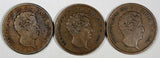 DENMARK Copper LOT OF 3 COINS 1842 FK VS 1 Rigsbankskilling KM# 726.1 (17 190)