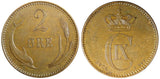 Denmark Christian IX Bronze 1906 VBP 2 Ore Last Year Type UNC KM# 793.2 (23 854)