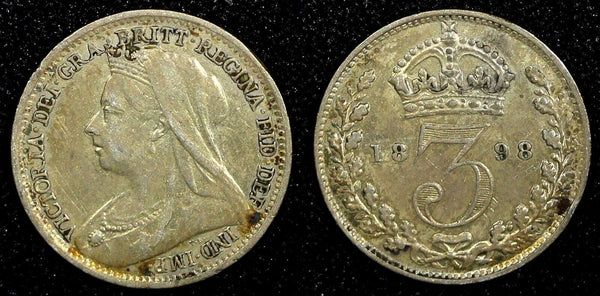 Great Britain Victoria Silver 1898 3 Pence KM# 777 (24 163)