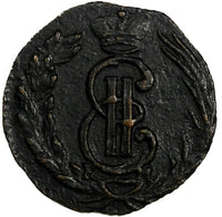 RUSSIA SIBERIA Catherina II Copper 1774 KM Polushka Suzun choice XF RARE  C#1
