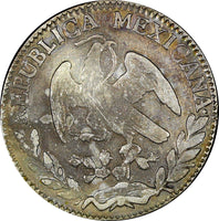 Mexico FIRST REPUBLIC 1863 ZS VL 2 Reales Zacatecas Mint aXF Toned KM# 374.12(7)