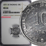 Saint Thomas & Prince Island 1971 10 Centavos NGC MS66 TOP GRADED KM# 15a (029)