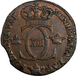 SWEDEN Carl XIII Copper 1815 1/2 Skilling NICE DETAILS KM# 590 (13689)