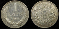 LATVIA Silver 1924 1  Lats London Mint KM# 7 (22 928)