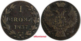 Poland Nicholas I Copper 1837 MW 1 Grosz Warszawa mint ERROR VERY RARE C# 106(6)