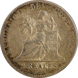 Guatemala Silver 1894  2 Reales 24 mm Nice Toned KM# 167 (23 193)
