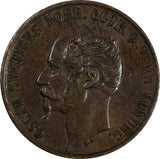 SWEDEN Oscar I Bronze 1858 L.A.  5 Ore  KM# 690 (20 428)