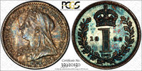 Great Britain Silver 1898 1 Penny PCGS PL63 PROOFLIKE RAINBOW TONED KM# 775 (50)