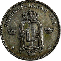 SWEDEN Oscar II Silver 1884 EB 10 Ore  VF Condition KM# 755 (15 585)