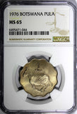 Botswana 1976 1 Pula NGC MS65 Zebra Nice Toned KM# 8 (44)