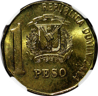 Dominican Republic Juan Pablo Duarte 2014 1 Peso Magnetic NGC MS64 KM# 80 (006)