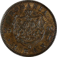 Romania Carol I Copper 1900 B 1 Ban Hamburg ,Germany Mint KM# 26 (19 559)