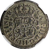 Mexico SPANISH Charles III Silver 1769/8 1 Real OVERDATE NGC XF DET.RARE KM# 77