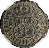 Mexico SPANISH Charles III Silver 1769/8 1 Real OVERDATE NGC XF DET.RARE KM# 77