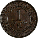 Denmark Frederik VIII Bronze 1907 1 Ore  KEY DATE Ch UNC KM# 804 (15 049)