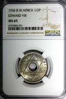 British West Africa Edward VIII 1936 1/2 Penny NGC MS65 GEM BU  KM# 15 (051)