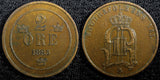 Sweden Oscar II Copper 1885 2 Ore  Mintage-615,000 KM# 746   (23 125)