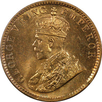 India-British George V Bronze 1930 1/4 Anna BU Red Toned KM# 512  (22 309)